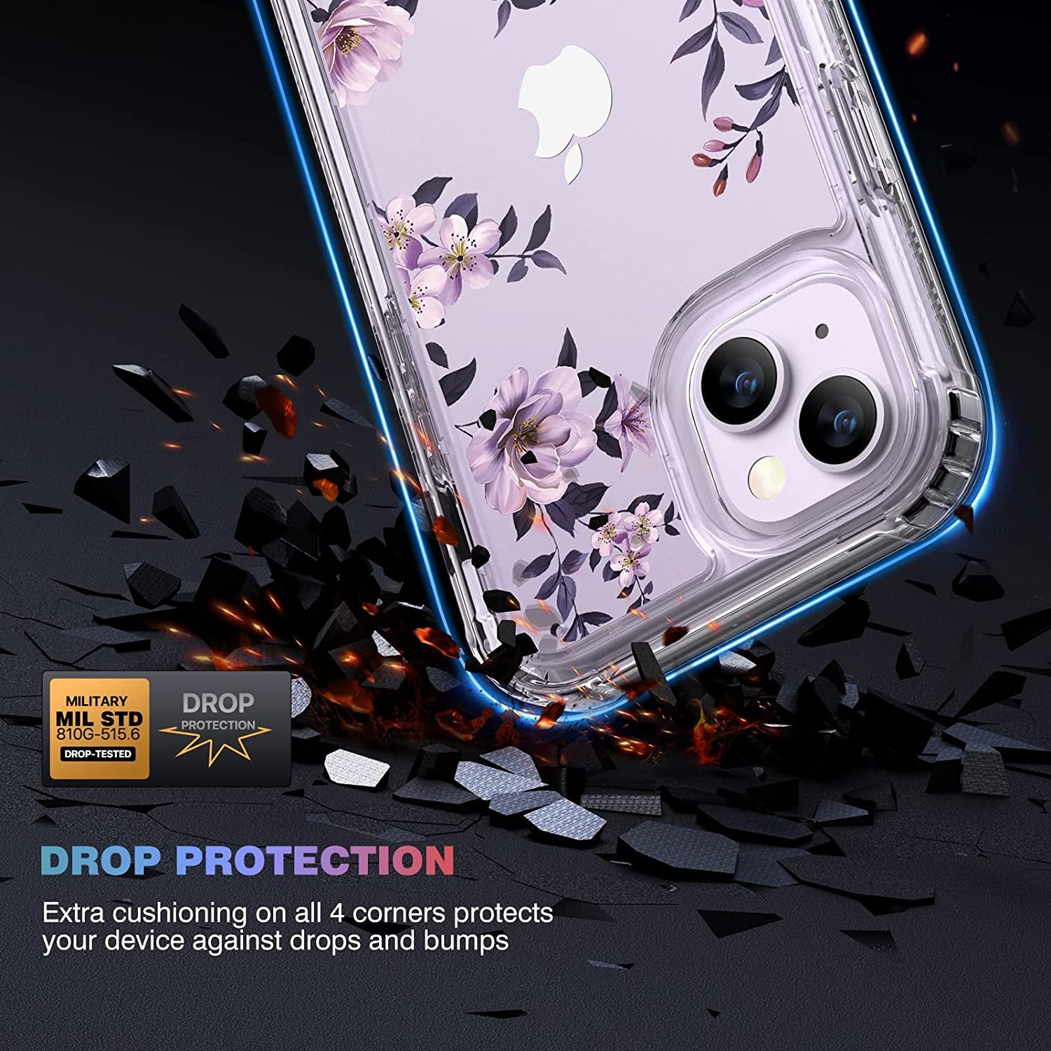 Diaclara Designed for Iphone 14 Case, Full Body Rugged Case with Built-In Touch Sensitive Anti-Scratch Screen Protector, with Camera Lens Protector for Iphone 14 6.1" (Camellia)  Diaclara   