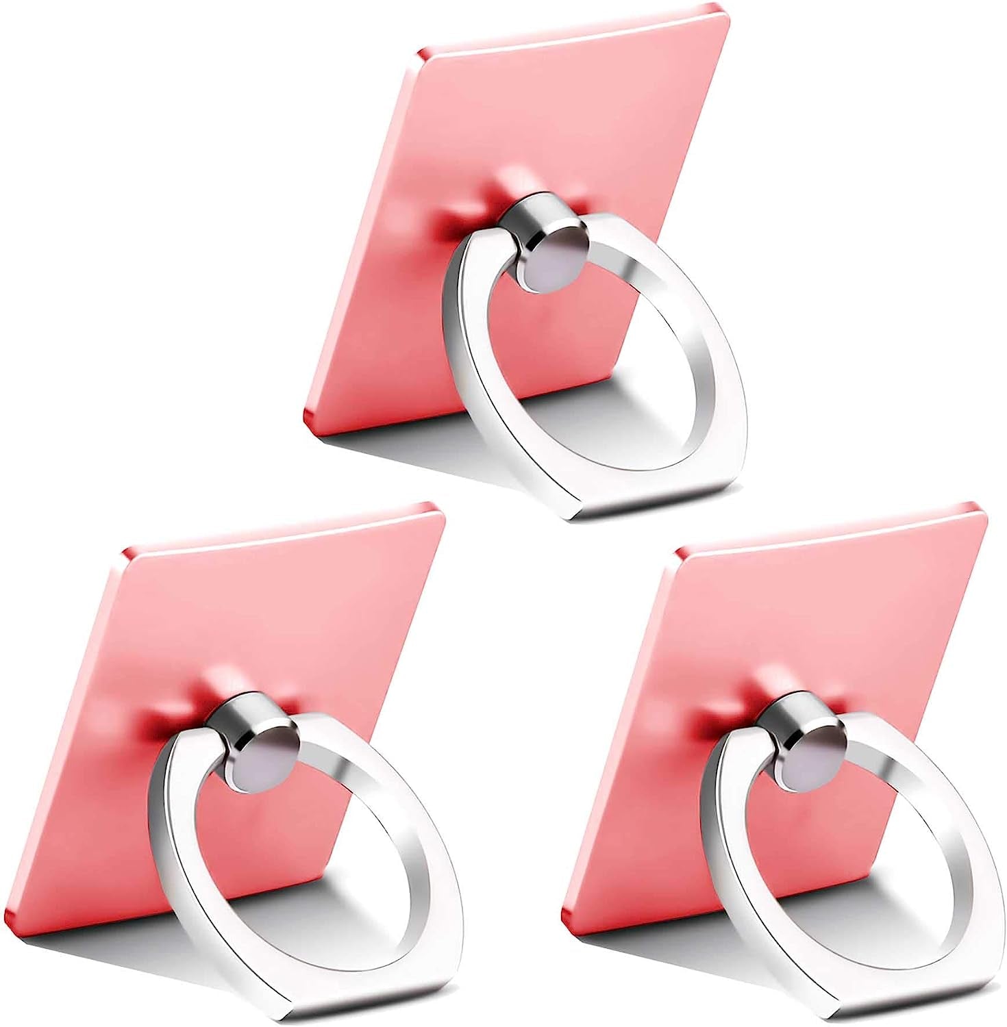 Finger Ring Stand, 360 Rotary Cell Phone Holder Finger Loop Grip Mount Universal Smartphone Kickstand,Ieugen Compatible with Iphone 14/Iphone 13/Galaxy S23/Galaxy S22/Galaxy  iEugen rose gold 3pack  