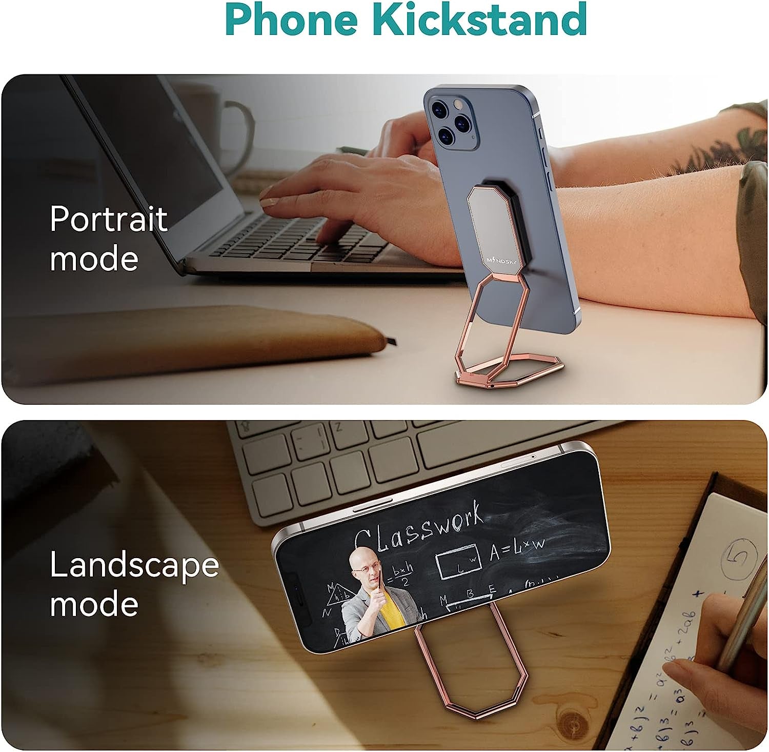 MINDSKY Detachable Phone Ring Holder Removable for Wireless Charging- Cell Phone Ring Grip Finger Holder Stand Compatible with Iphone Smartphones  Mindsky   