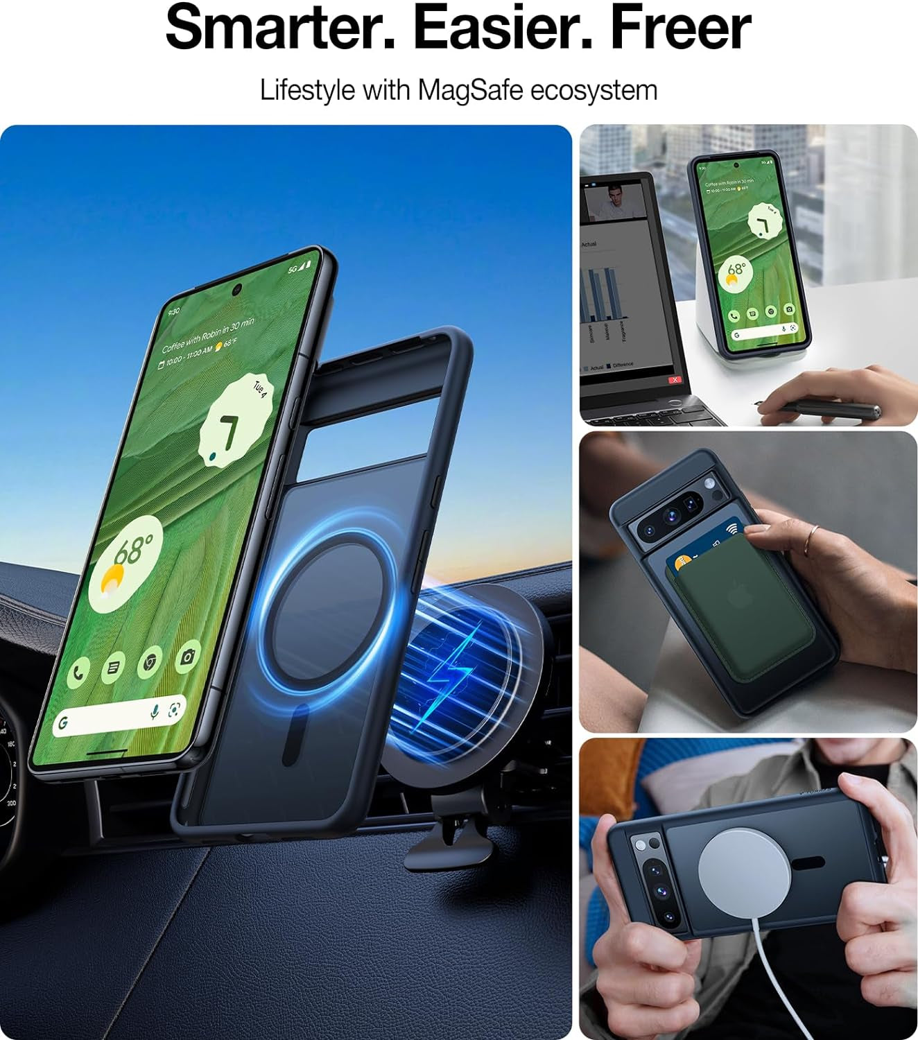 TORRAS Magnetic Guardian for Google Pixel 8 Pro Case with Magsafe [Military Grade Drop Tested] Protective Translucent Case for Google Pixel 8 Pro Phone Case Slim, 2023, Black  TORRAS   