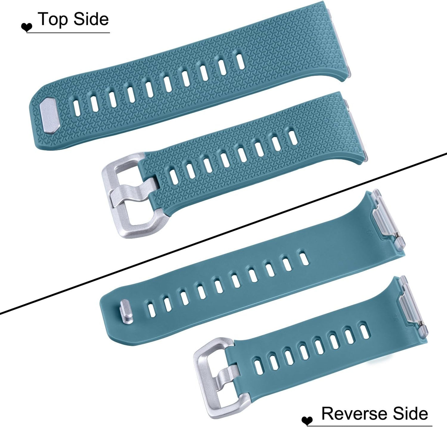 6 Pack Sport Bands Compatible with Fitbit Ionic Bands for Women Men, Replacement Soft Silicone Wristbands Rose Gold, Silver, Gold, Black, Gray, Slate, Small  Tobfit   