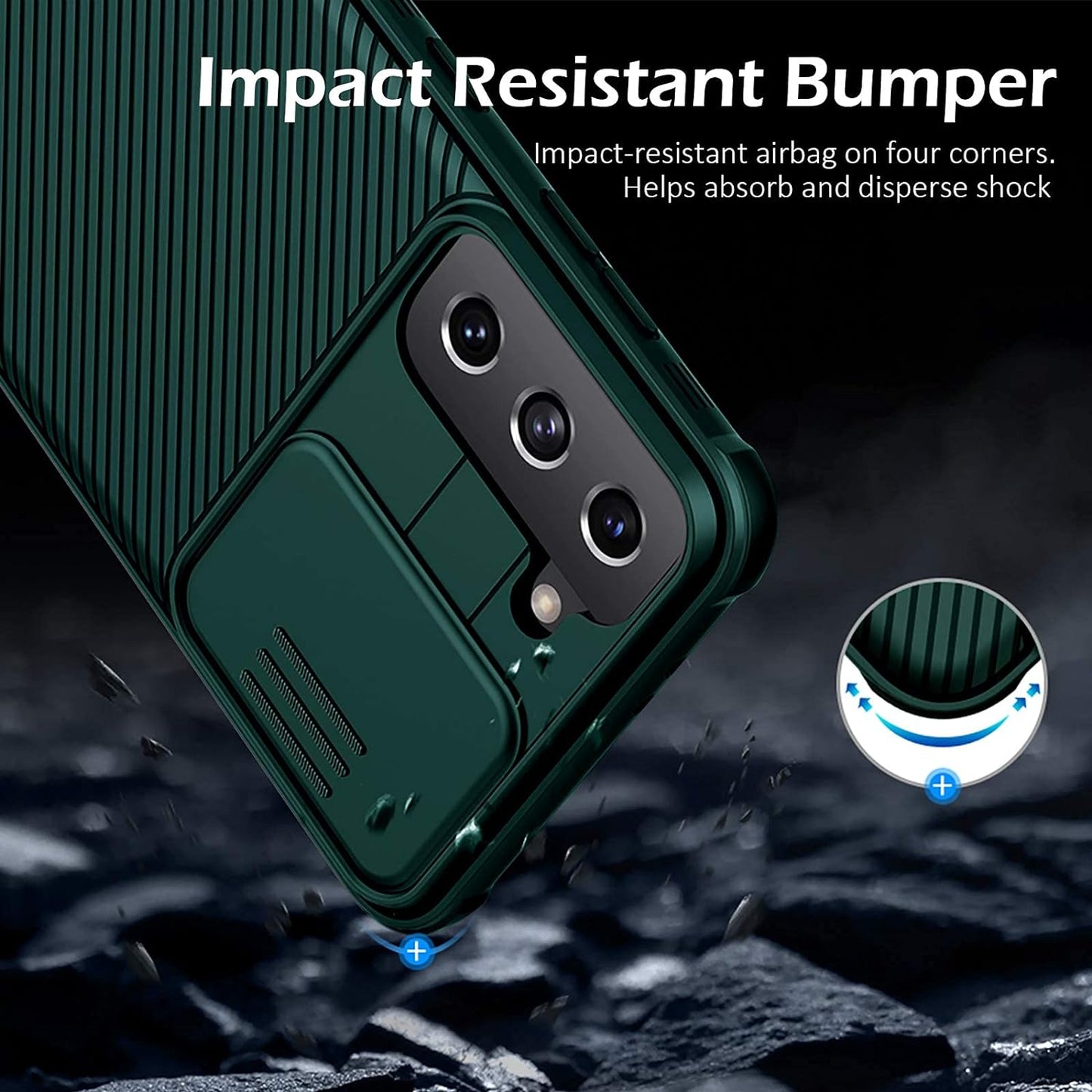 Cloudvalley for Samsung Galaxy S21 Case with Camera Cover, Full-Body Protective & Slim Fit, Camera Protection Case Only for Samsung Galaxy S21 5G 6.2 Inch (2021 Release)-Green  CloudValley   