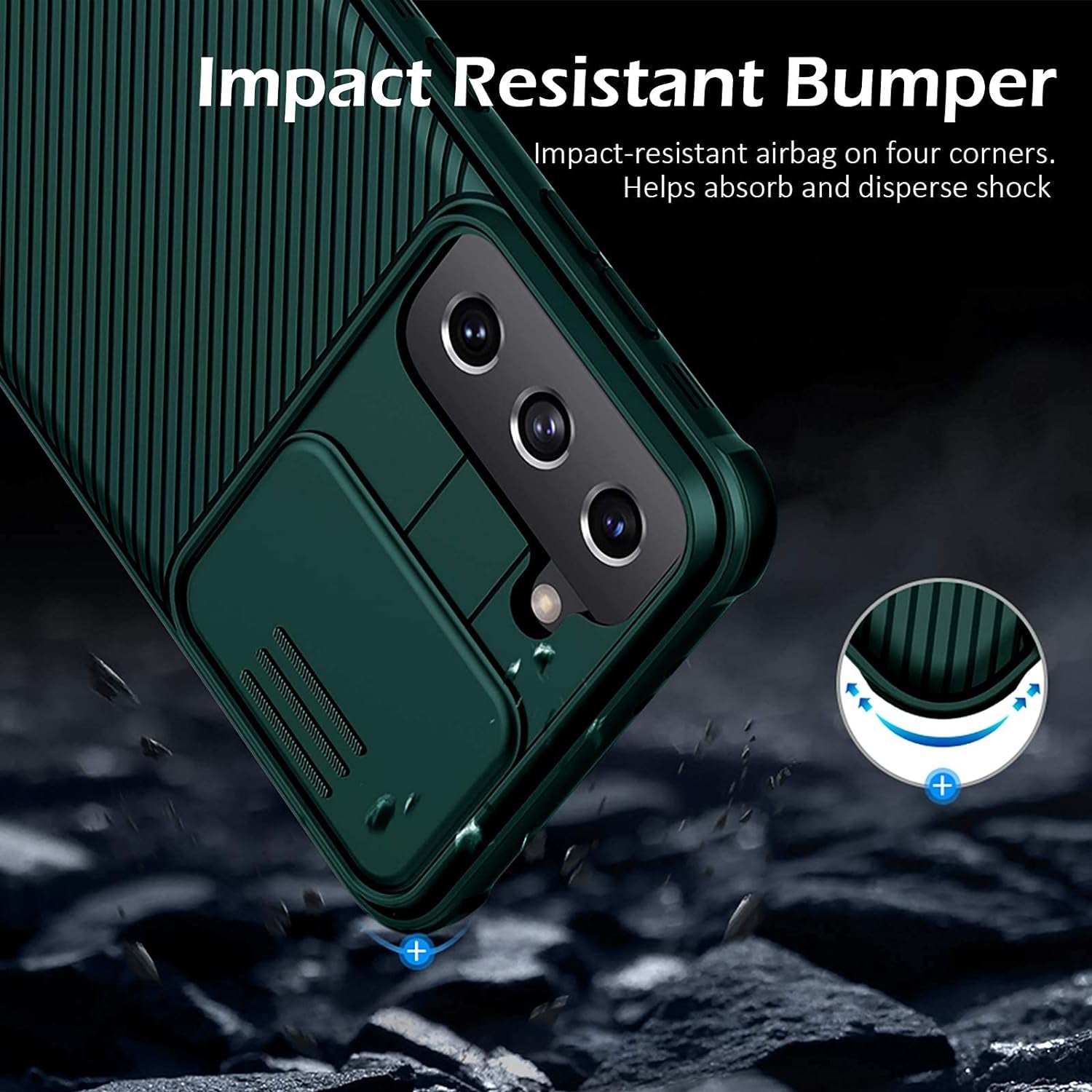 Cloudvalley for Samsung Galaxy S21 Case with Camera Cover, Full-Body Protective & Slim Fit, Camera Protection Case Only for Samsung Galaxy S21 5G 6.2 Inch (2021 Release)-Green  CloudValley   