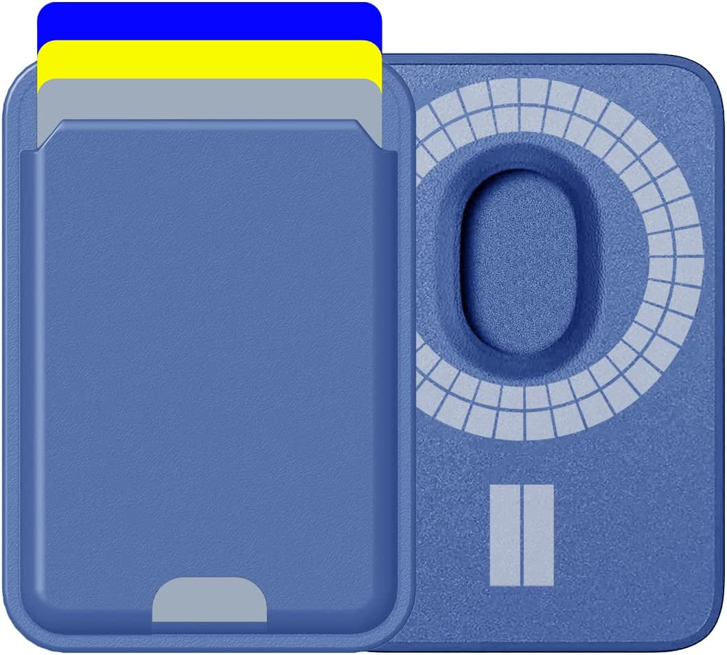 Magnetic Card Holder Designed for Magsafe Wallet, Designed for Iphone 12 13 14 15 Pro Max Mini, Highimitation Leather, Strong Magnet on Back, Quick Access (3 Cards, Dark Cherry)  Python Trend One 3 Cards, Purple  