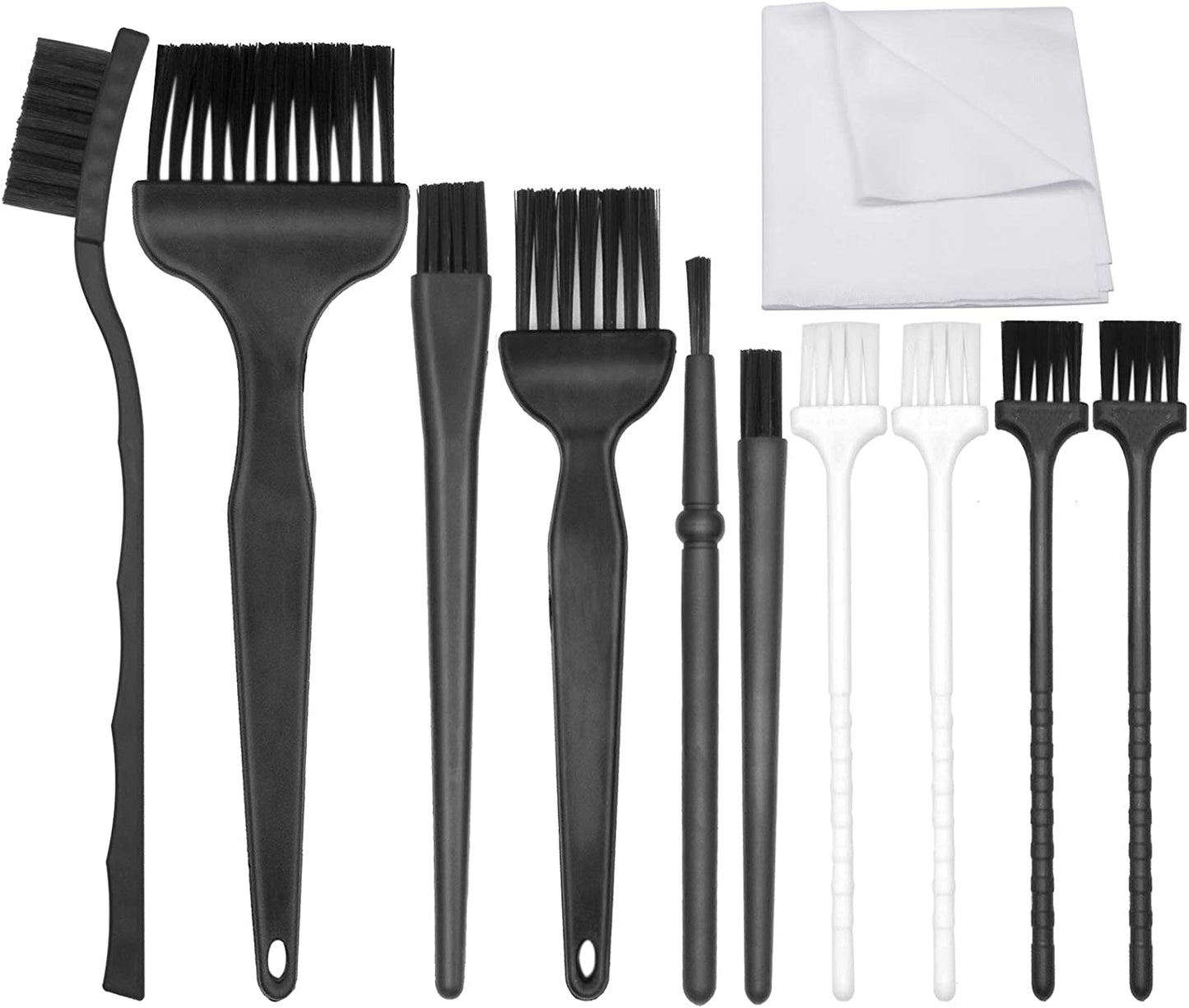 11 in 1 anti Static Brushes Set with Microfiber Cleaning Cloth, Small Portable Plastic Handle Nylon Cleaning Brush Kit for Computer PC Keyboard Laptop Screen Electronics Camera Lens Phone Car  ACKLLR   