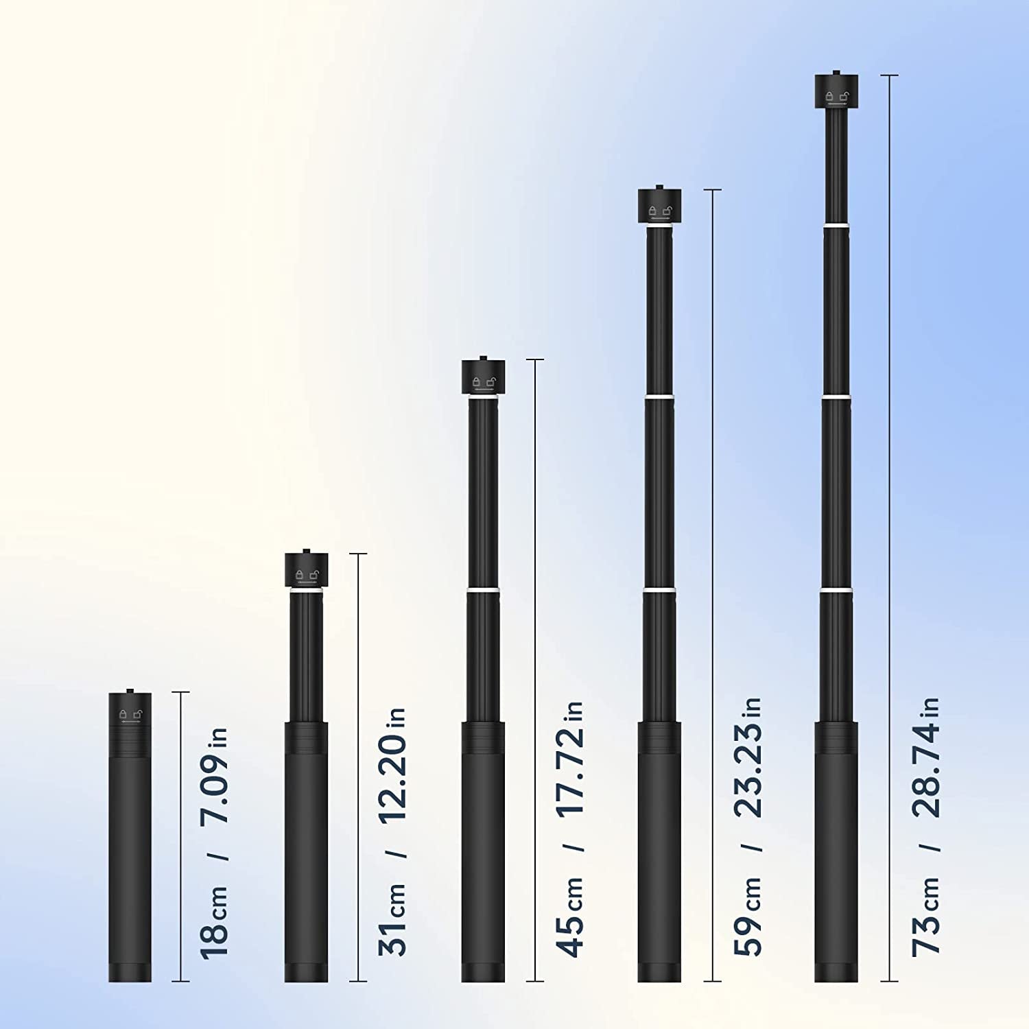 Gimbal Stabilizer for Smartphone and 73Cm Extension Rod  AOCHUAN   