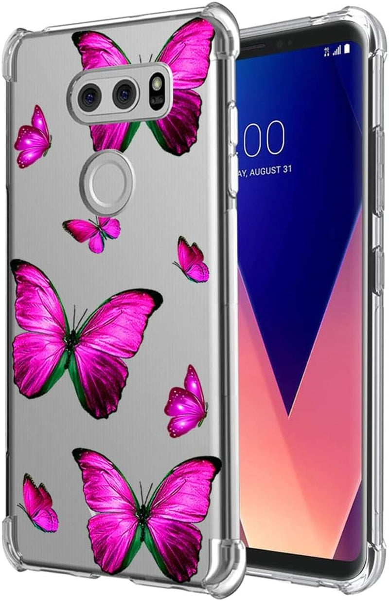 Yerebel Case for LG V30/V30S Thinq/V35 Thinq/V30+/V30 plus Case, US998 Cute Case, Clear Flexible Bumper TPU Soft Rubber Silicone Cover Phone Case for LG V30 (Sunflower)  Yerebel Rosebutterfly  