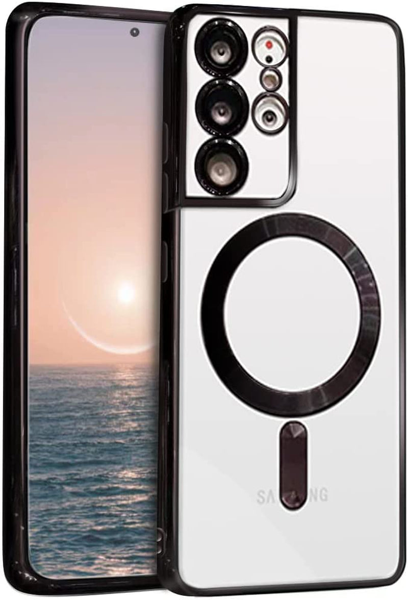 Luhuanx Magnetic Case for Samsung S21 Ultra 5G, Designed for Samsung Galaxy S21 Ultra Cases with Full Coverage Lens,Wireless Chager, Screen & Camera Protection (Crystal Black)  Luhuanx   