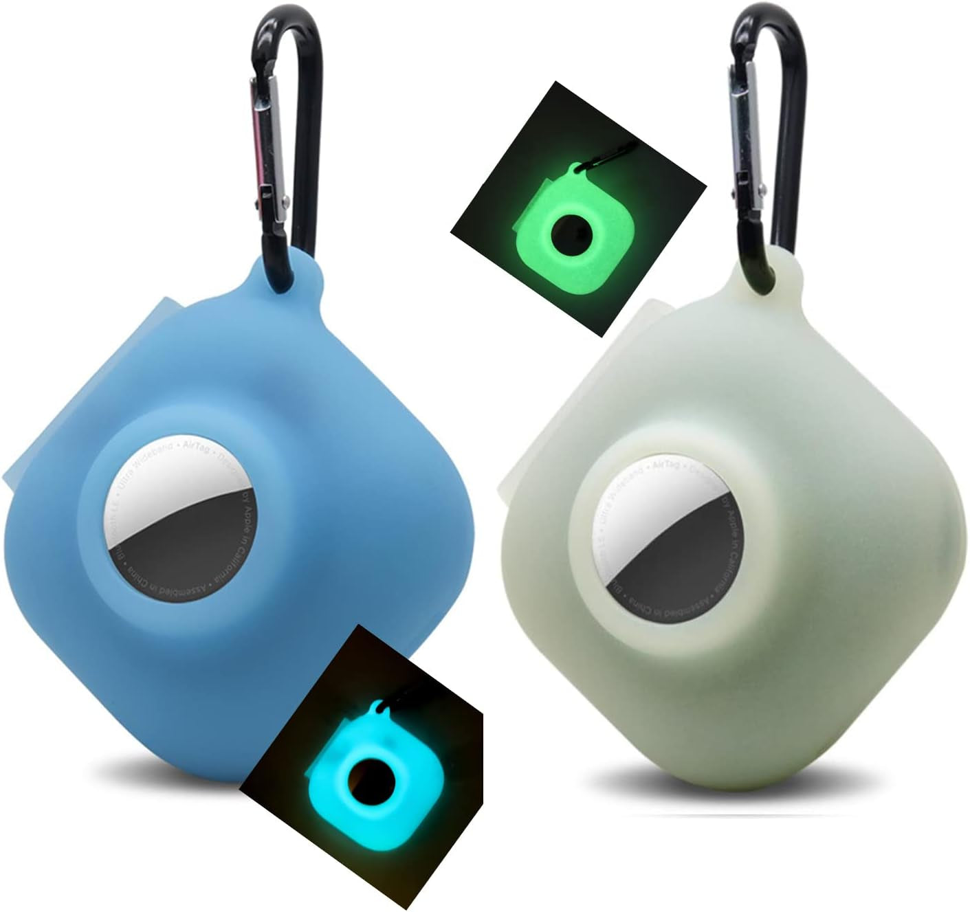 Glow Case for Beats Fit Pro Airtag Wireless Noise Cancelling Earbuds,Carrying Case Premium Soft Skin Cover Shock-Absorbing,Anti-Scratch Protective Case with Keychain(Glow Blue)  2022321 5  