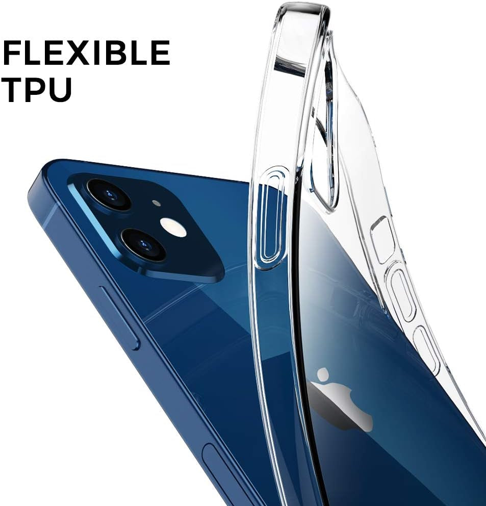 Aeska TPU for Iphone 12 Mini Case, Ultra [Slim Thin] Flexible Clear TPU [Scratch-Resistant] Gel Rubber Soft Clear Skin Silicone Protective Phone Case Cover for Iphone 12 Mini 5.4-Inch (Clear)  Aeska   