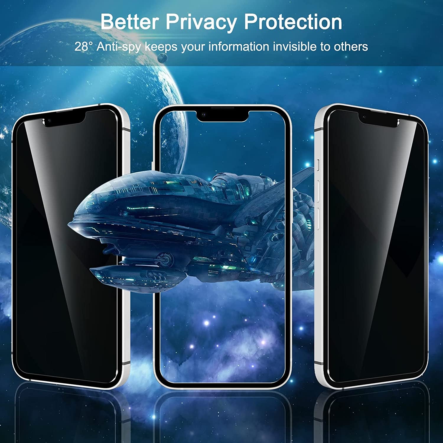 WHPXJY [2 Pack] Iphone 13/Iphone 13 Pro/Iphone 14 Privacy Screen Protector, Anti-Spy Tempered Glass Film for Iphone 13/13 Pro, Touch Sensitive, Bubble Free, Case Friendly, with Easy Alignment Tool  Crworld   