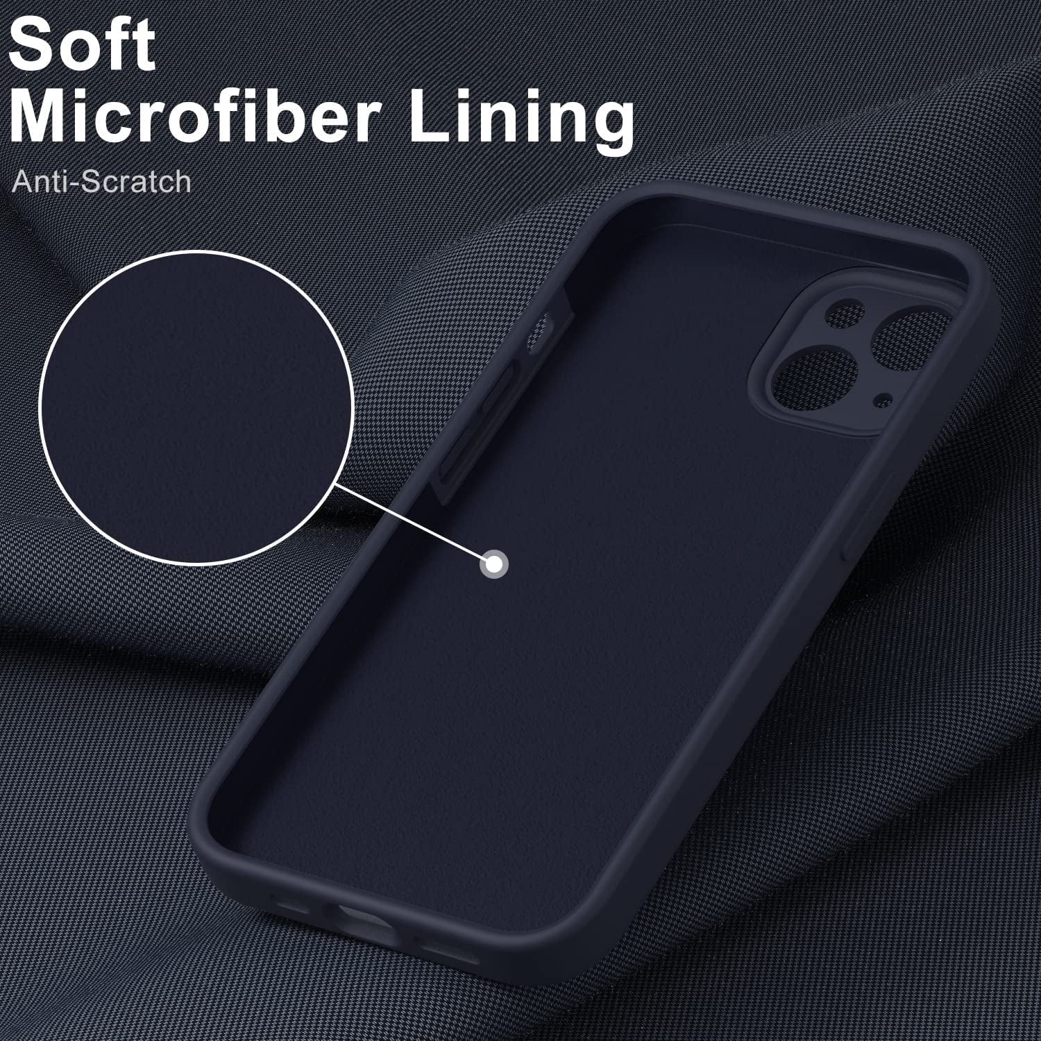 DEENAKIN Iphone 14 Case with Screen Protector,Enhanced Camera Cover,Passing 16Ft Drop Tested Soft Silicone Gel Rubber,Slim Fit Protective Phone Case for Iphone 14 6.1" Dark Blue  DEENAKIN   