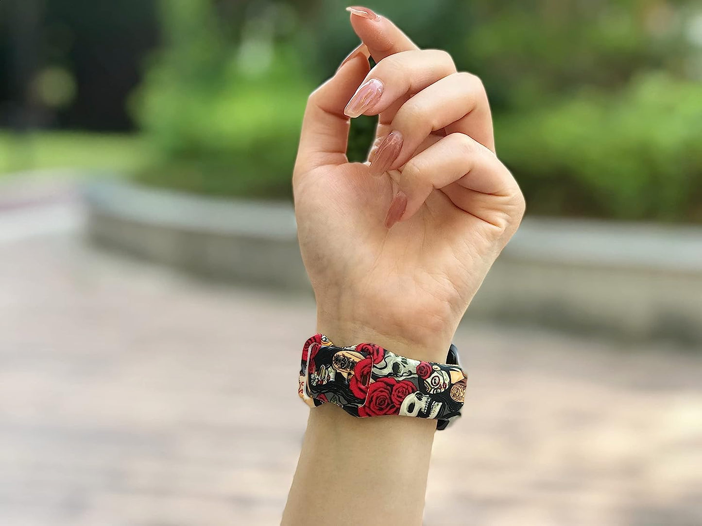 Halloween Watch Band Compatible with Apple Watch 38Mm 40Mm 41Mm 42Mm 44Mm 45Mm, Day of the Dead Decor Replacement Bands Silicone Wristbands Strap Compatible with All Iwatch Series  WANSENCE   