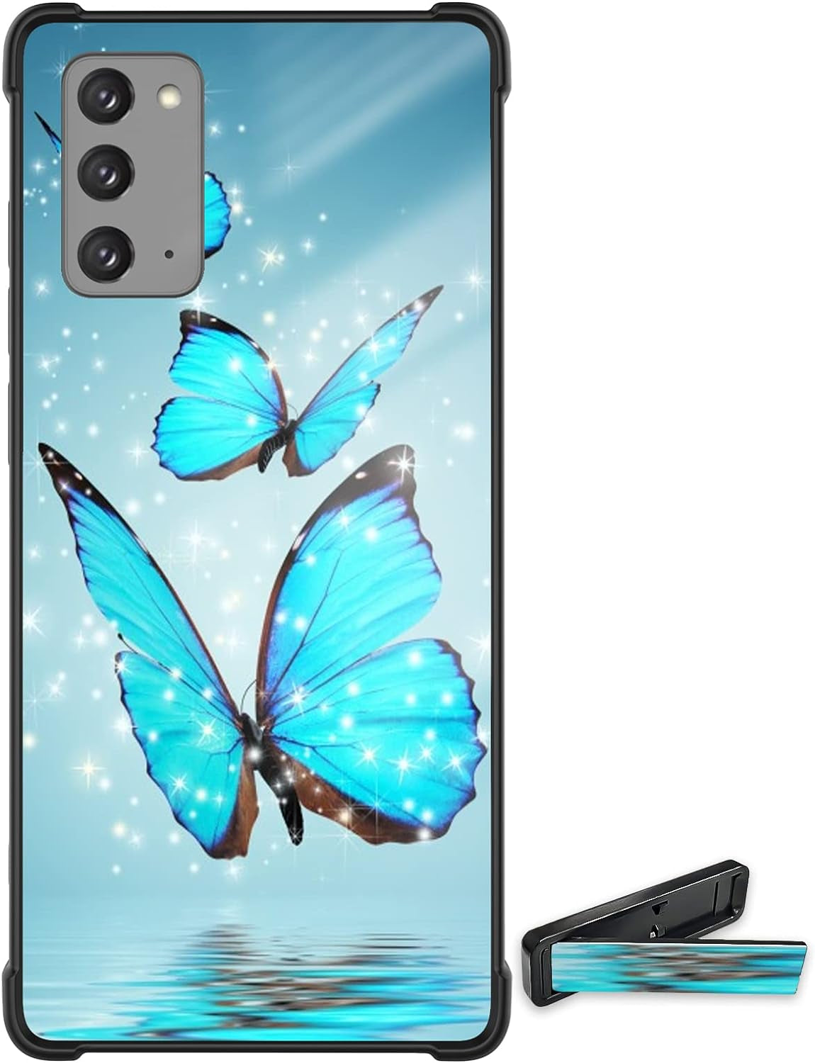 Tnarru for Samsung Galaxy Note 20 Case with Kickstand [Military Grade Drop Protection][Non-Slip] Scratchproof Shockproof Protective Phone Case for Samsung Galaxy Note 20 -Broken Pattern  Tnarru Butterfly A  