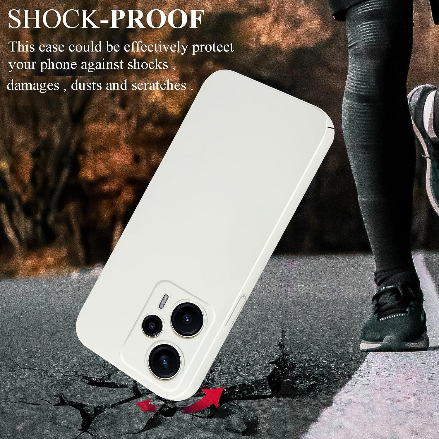 Yarxiawin for Xiaomi Poco F5 Case Shockproof Pink, Xiaomi Poco F5 Phone Case Thin Hard PC Anti-Fingerprint Xiaomi Redmi Note 12 Turbo Cover with Ultimate Delicate Touch Feeling (White)  Yarxiawin   