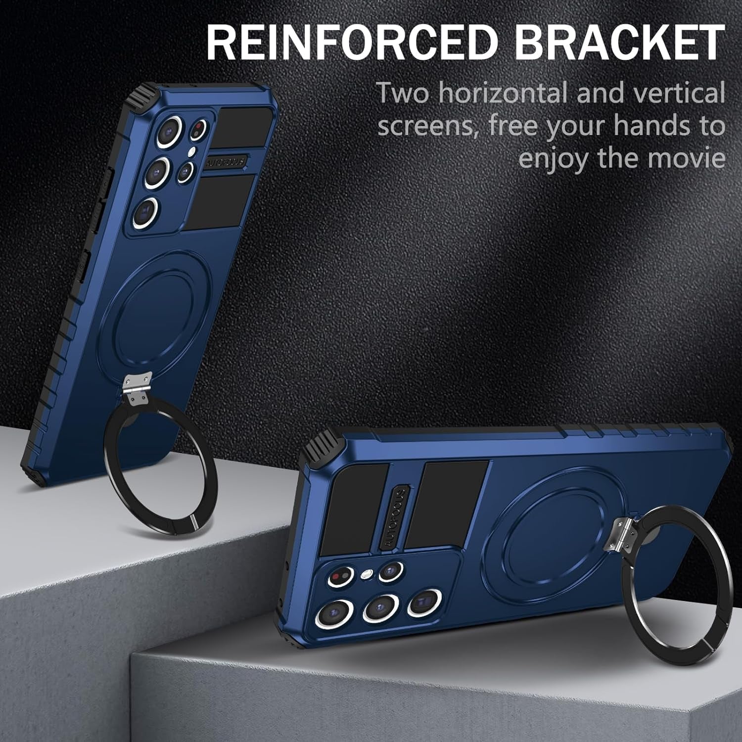 THMEIRA Samsung Galaxy S21 Ultra Magnetic Case [Compatible with Magsafe] Samsung Galaxy S21 Ultra Case with Ring Kickstand, Military Grade Heavy Duty Case for Samsung S21 Ultra, Blue  THMEIRA   