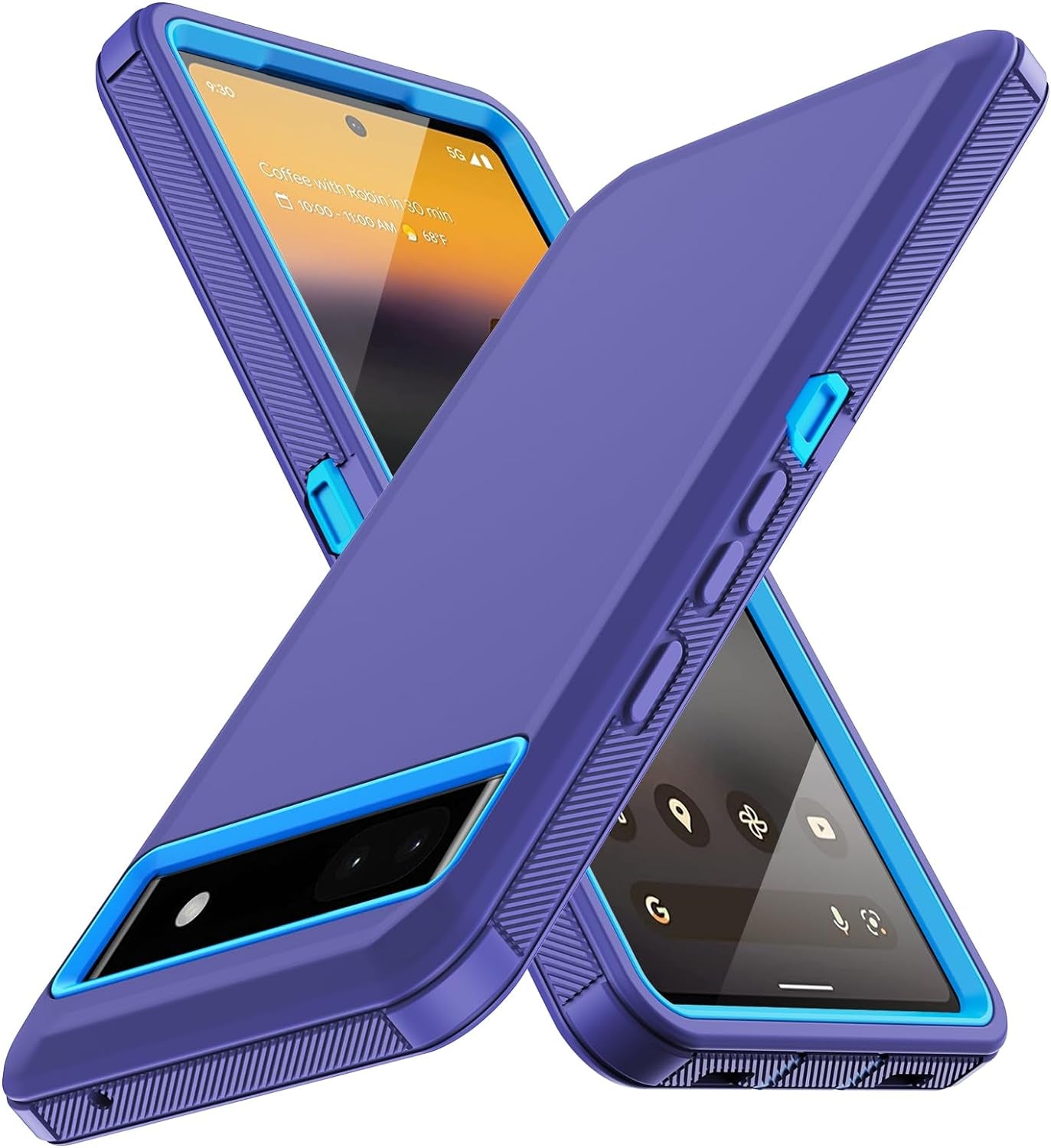 Aimoll-88 for Google Pixel 6A Case, with Built in Screen Protector Heavy Duty Drop Protection, Full Body Rugged Shockproof Dustproof Tough Protective Phone Cover for Google Pixel 6A Black  Aimoll-88 Blue  