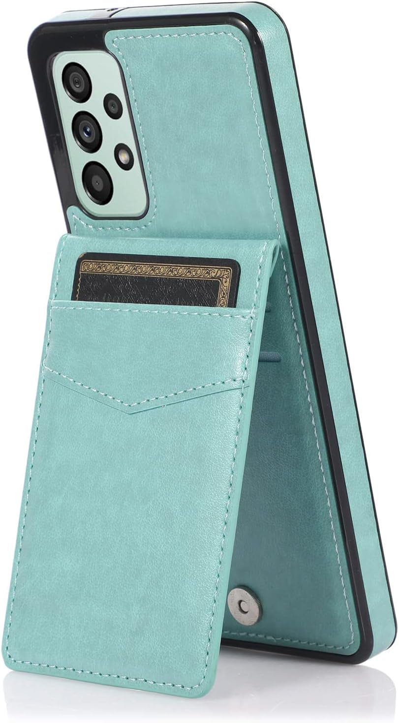 ZZXX Samsung Galaxy A53 5G Case Wallet Dual Layer Lightweight Premium Leather with Card Slots Kickstand Flip Case Protective Case for Samsung Galaxy A53 Wallet Case(Mint Green-6.5 Inch)  ZZXX   