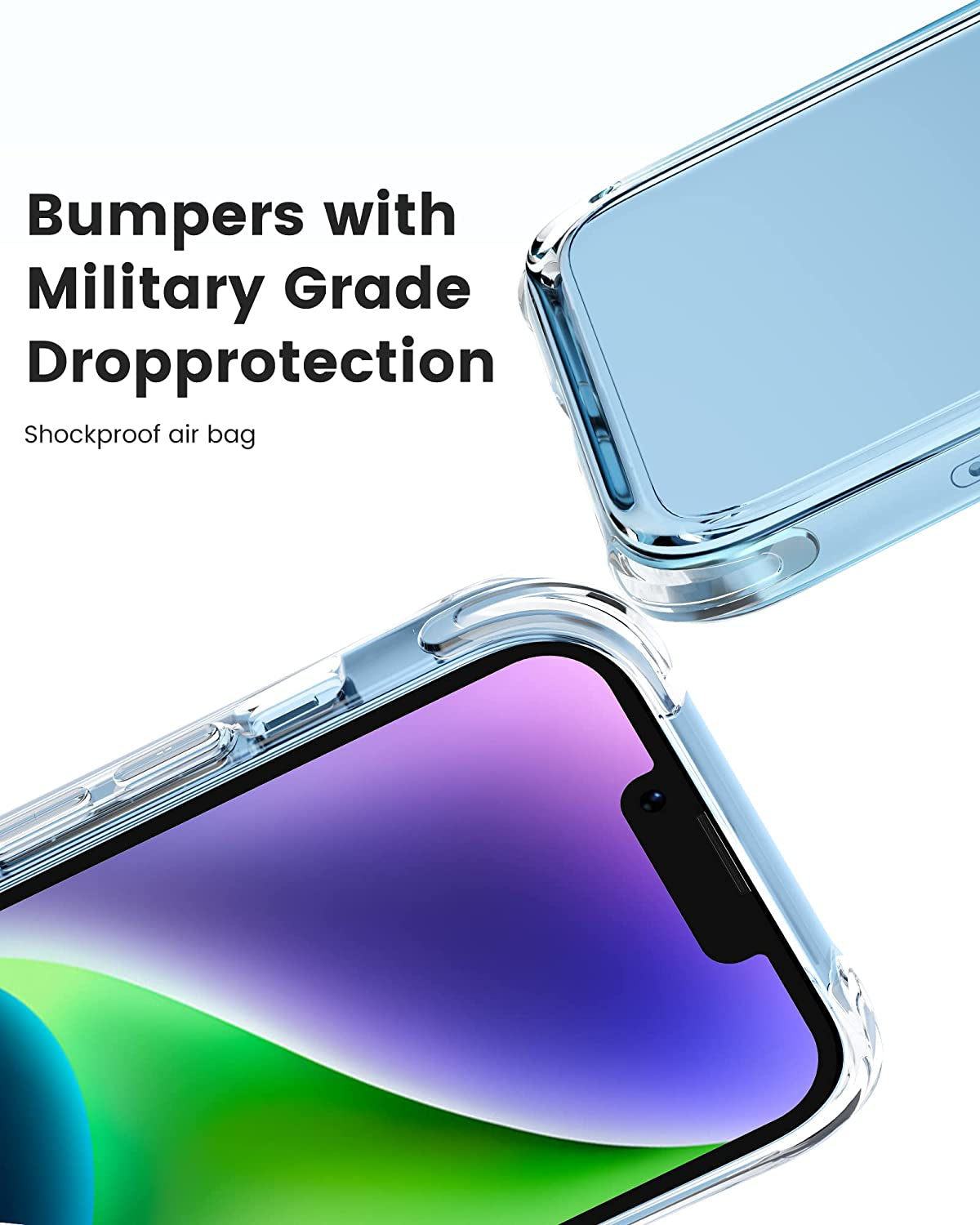 Mkeke for Iphone 14 Case & Iphone 13 Case Clear, New Designed Slim Phone Case for Iphone 13 & 14 with Protective Bumper for Apple Iphone 14/Iphone 13 6.1'' [Anti Yellowing] [Military Grade Protection]  Shenzhen Make Technology Company Limited   