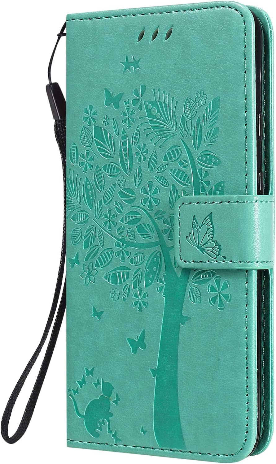 LEMAXELERS Google Pixel 4A 5G Case Embossed Wishing Tree Wallet Shockproof Case Flip Premium PU Leather Magnetic Card Slots with Stand Cover for Google Pixel 4A 5G / Pixel 5 XL Wishing Tree Green KT  LEMAXELERS   