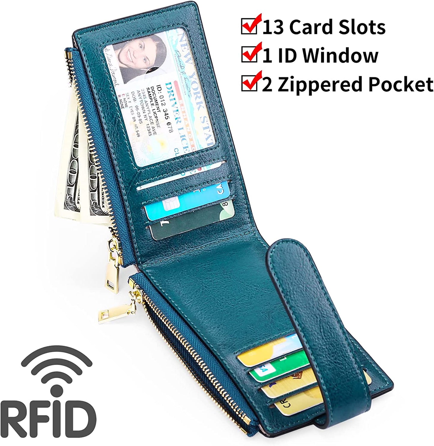 FALAN MULE Womens Airtag Wallet Genuine Leahter Bifold Credit Card Holder with Built-In Integrated Case for Airtag  FALAN MULE   