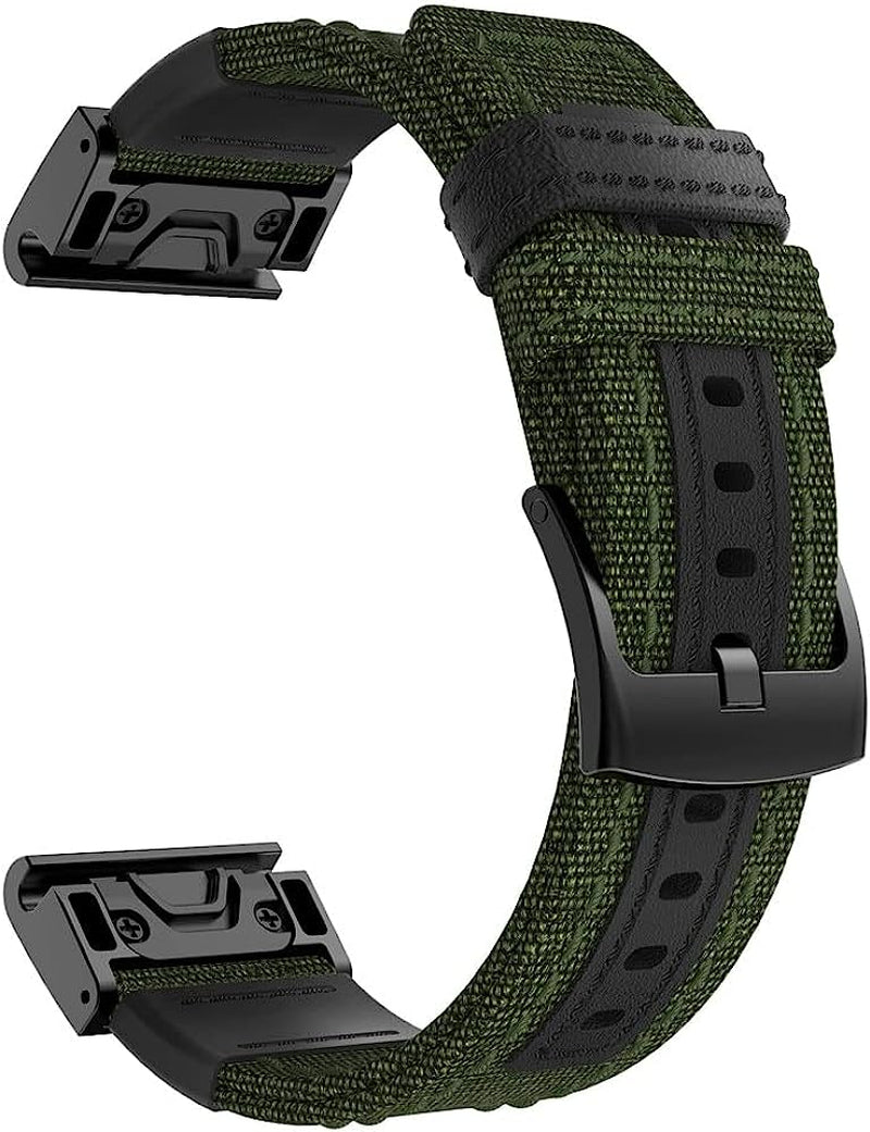 IOTUP Watch Strap 22 26Mm Quick Fit Smart Watch Band for Garmin Fenix 6 6X Pro 5X 5 plus 3 HR Canvas Wristband/Garmin Fenix Fenix 7X 7  IOTUP Army Green For Mk1/MK2 