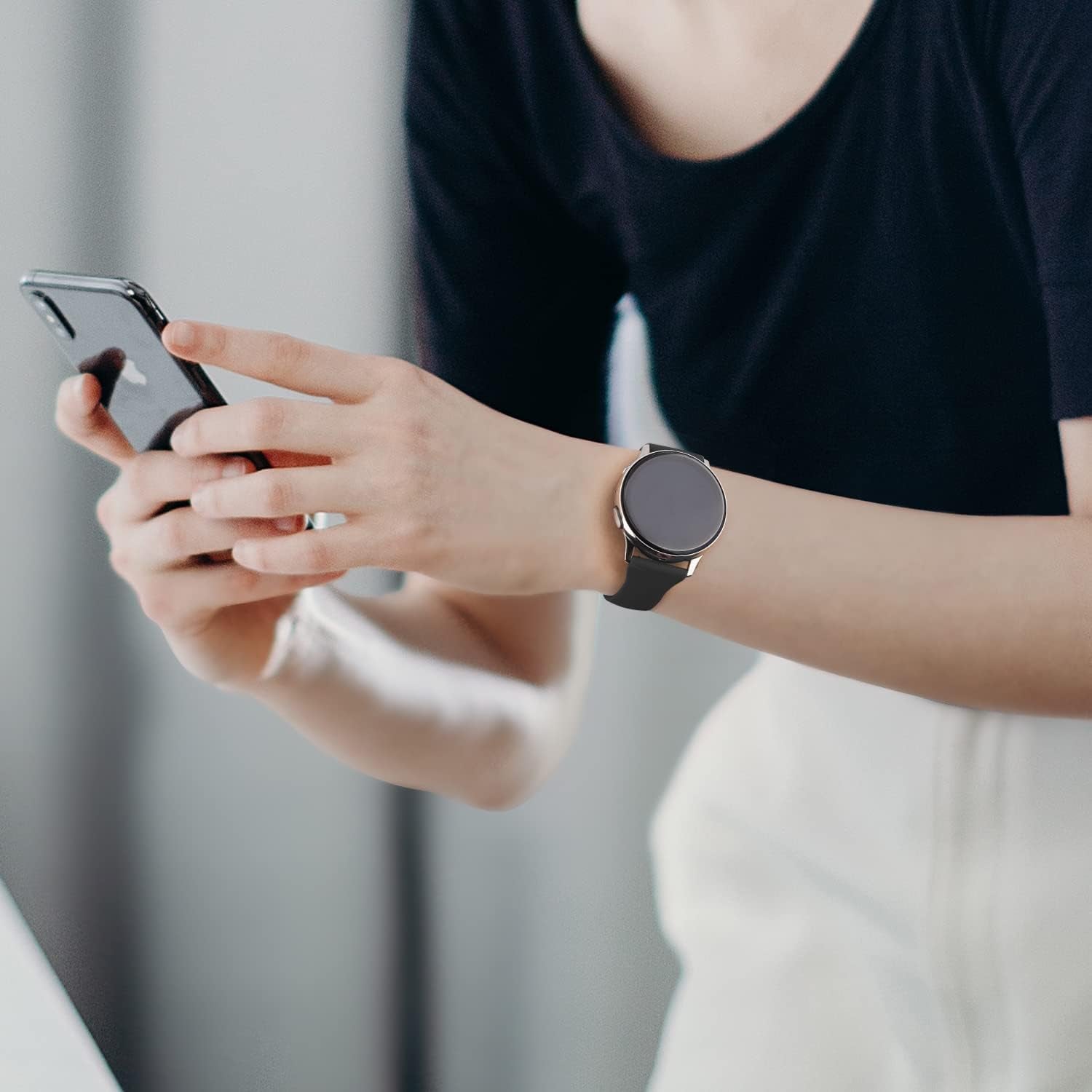 Wanme Slim Bands for Garmin Venu 2 plus / Venu Sq / Venu / Vivoactive 3 Watch Band Women Men, 3 Pack Soft Silicone Replacement Wristband Sport Strap for Garmin Vivomove Sport, Vivoactive 3 Music, Forerunner 645 / 245 Music Smart Watch  Wanme   