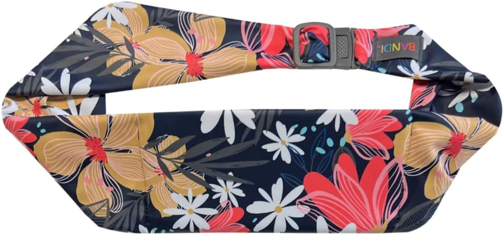 BANDI Large Travel and Running Belt, Securely Carry Keys, Phone, Medicine, Money or Food While You Exercise or Travel within Its Sleek 3 Pocket Design, Size 7.5 Inch by 3.5 Inch Black Solid One Size  BANDI WEAR LLC Daisy  