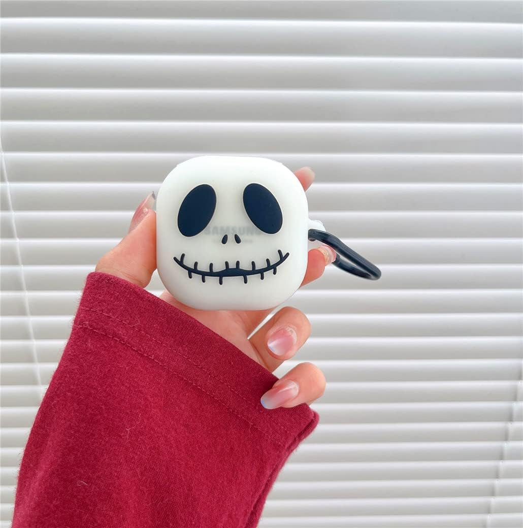 Suitable for Samsung Galaxy Buds 2 Pro Case/Galaxy Buds Pro Case/Galaxy Buds 2 Case/Galaxy Buds Live Case/Cartoon Skull Character Skin，With Keychain Protective Cover Accessories (Skull)  Yvonne Zhang   