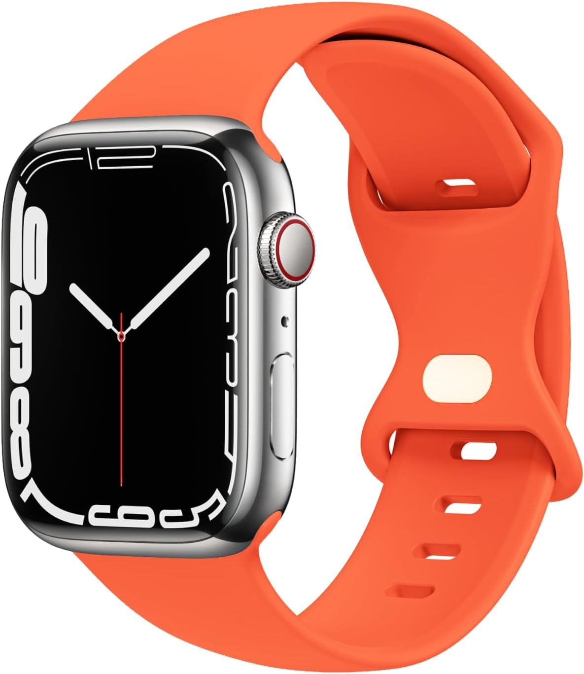 STG Sport Watch Band Compatible with Apple Watch Band 38Mm 40Mm 41Mm 42Mm 44Mm 45Mm 49Mm S/M M/L for Women/Men Waterproof Soft Silicone Replacement Strap Accessories for Iwatch Ultra SE Series 8/7/6/5/4/3/2/1 (38Mm/40Mm/41Mm S/M, Clover)  STG Bright Orange 38mm/40mm/41mm 