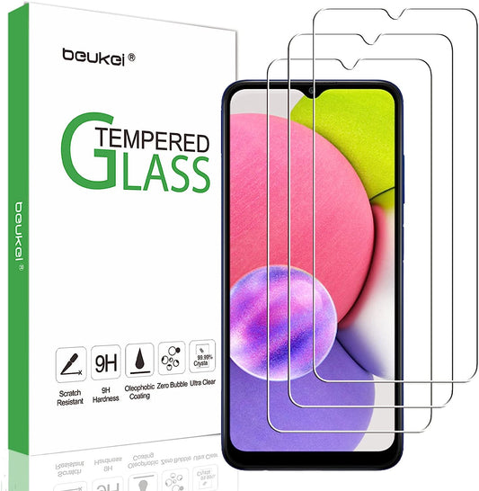Beukei (3 Pack) Compatible for Samsung Galaxy A03S Screen Protector Tempered Glass, Touch Sensitive,Case Friendly, 9H Hardness，For Galaxy A03 Core/Galaxy A03S Screen Protector  Beukei   