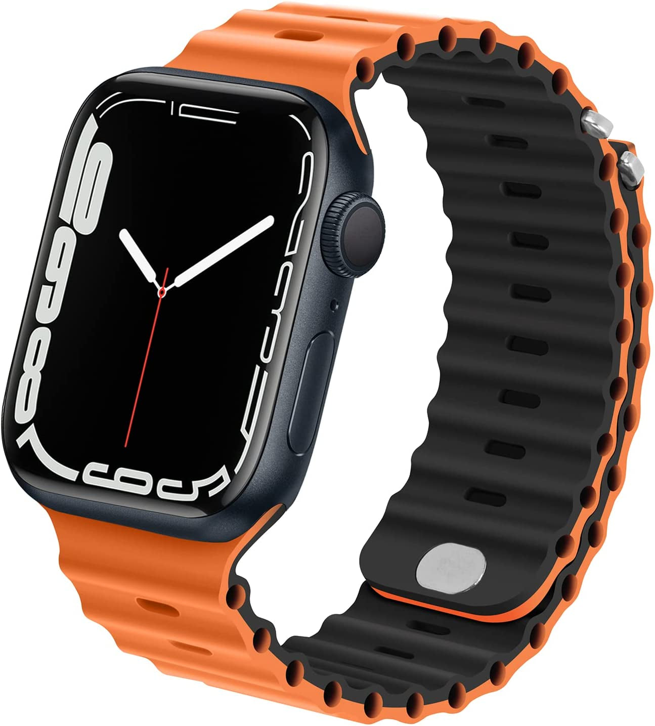 Anlinser Bands Compatible with Apple Watch Band 49Mm 45Mm 44Mm 42Mm 41Mm 40Mm 38Mm, Adjustable Sport Loop Designed for Apple Watch Ultra SE Series 8 7 6 5 4 3 2 (49Mm/45Mm/44Mm/42Mm, Gray Green/Khaki)  Anlinser Orange/Black 41mm/40mm/38mm 