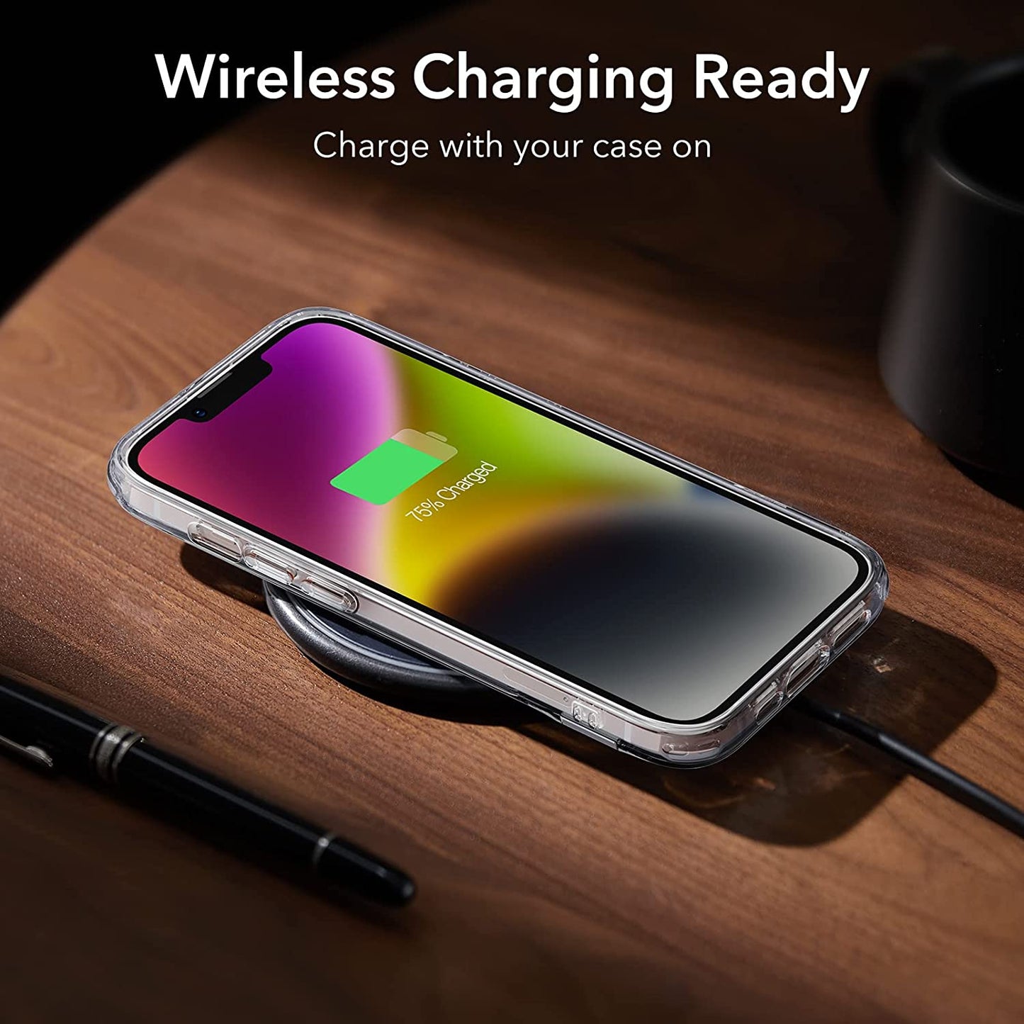 ESR for Iphone 14 Case/Iphone 13 Case, 3 Stand Modes, Military-Grade Drop Protection, Supports Wireless Charging, Slim Back Cover with Stand, Phone Case for Iphone 14/13, Metal Kickstand Case, Clear  Electronic Silk Road Corp   