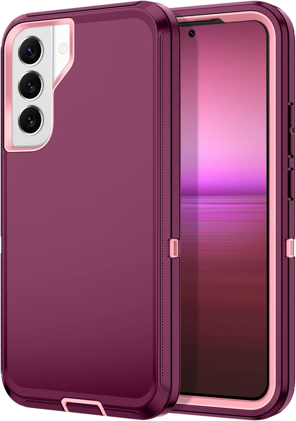 I-HONVA for Samsung Galaxy S22 plus Case, S22 plus Case Shockproof Dust/Drop Proof 3-Layer Full Body Protection [Without Screen Protector] Rugged Heavy Duty Durable Cover Case,Purple/Pink  I-HONVA   