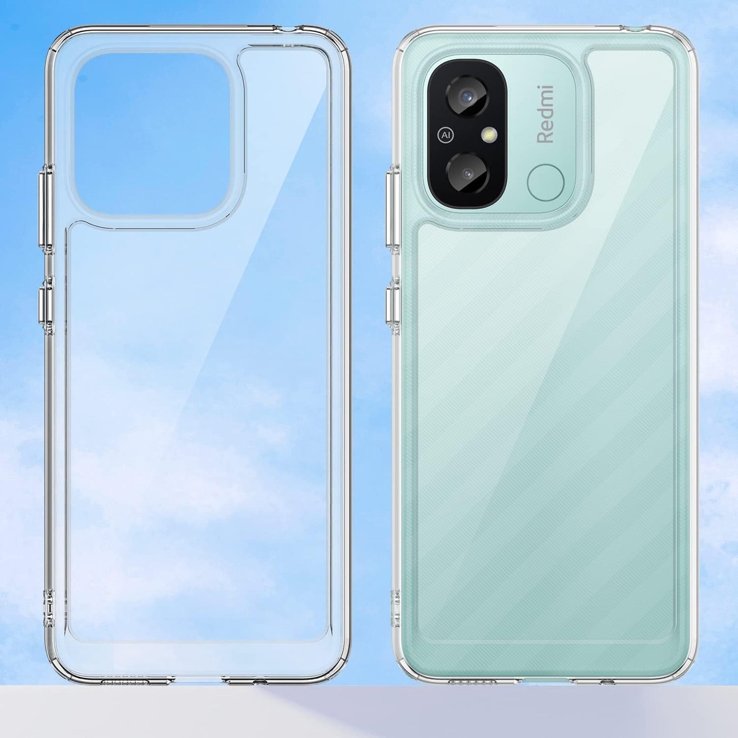 DFTCVBN Phone Case for Redmi 12C Case, Poco C55/Redmi 11A 22120RN86G Case with HD Screen Protector, Soft Bumper with Clear Crystal PC Hard Back Shockproof Cover Cases for Xiaomi Redmi 12C Clear  DFTCVBN   