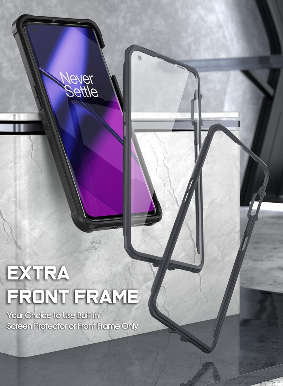 Poetic Guardian Case for Oneplus 11 5G 6.7" (2023) [20 FT Mil-Grade Drop Tested], Full-Body Hybrid Shockproof Bumper Cover with Built-In Screen Protector, Black/Clear  Poetic   