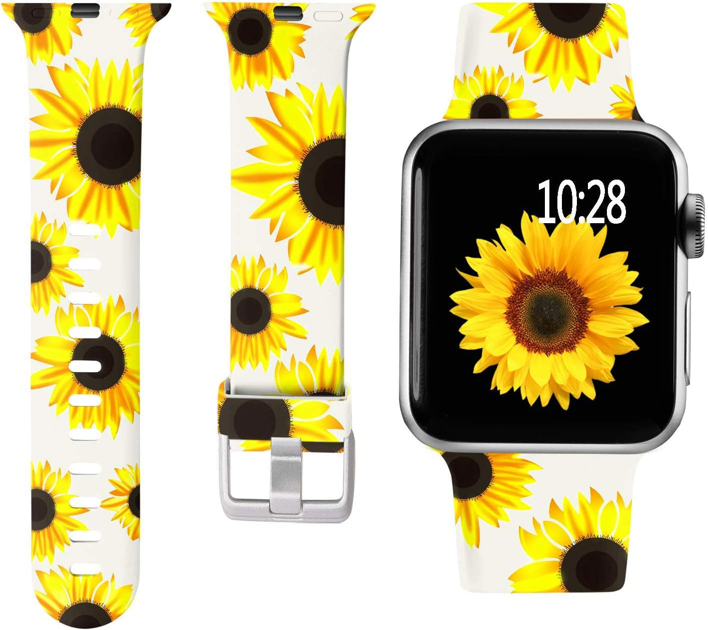 Laffav Compatible with Apple Watch Band 41Mm 40Mm 38Mm Iwatch SE & Ultra & Series 8/7/6/5/4/3/2/1 for Women Men, Sexy Leopard, S/M  Laffav Big Sunflower 38/40/41MM M/L 