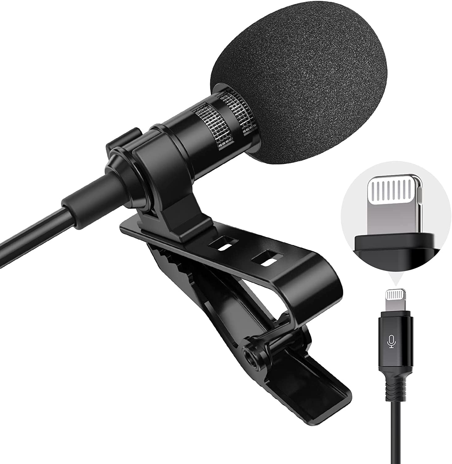 TTSTAR ISAIBELL Microphone Professional for Iphone Lavalier Lapel Omnidirectional Condenser Mic Audio Video Recording Clip-On Lavalier Mic for Youtube Interview Tiktok for Ipad/Ipod (Mfi-Certified)  TTSTAR   