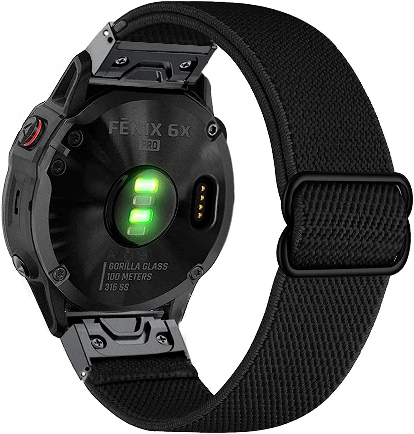 Abanen Elastic Fabric Watch Bands for Fenix 7X / Fenix 6X / Fenix 5X, 26Mm Quick Dry Fit Soft Stretchy Nylon Wristband Strap for Garmin Fenix 6X Pro,Fenix 5X Plus,Enduro,Tactix Delta  Abanen Black  