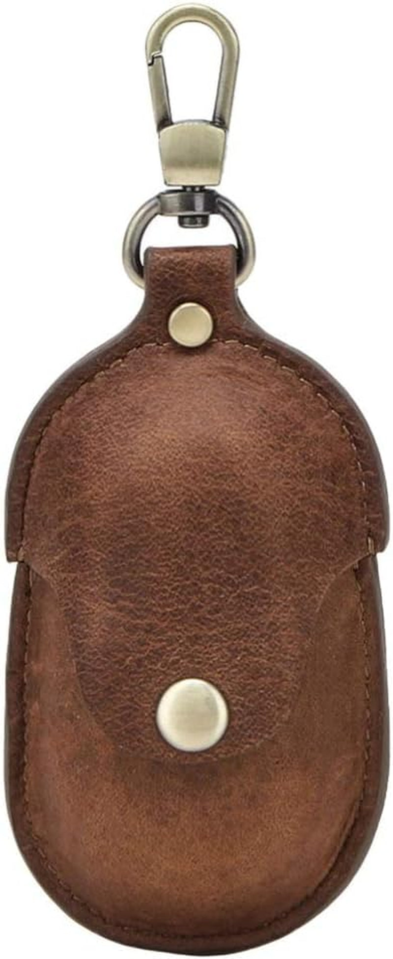 Compatible for Samsung Galaxy Buds Case Leather Shockproof Protective Earbuds Case with Stainless Keychain - Coffee  UKCOCO Brown  