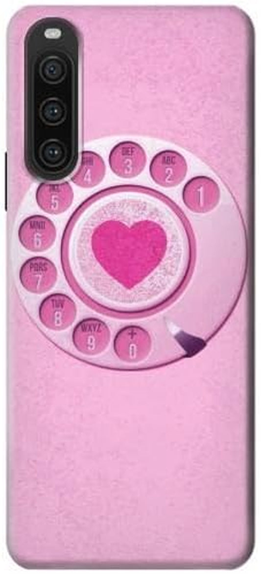 R2847 Pink Retro Rotary Phone Case Cover for Sony Xperia 10 V  jjphonecase   