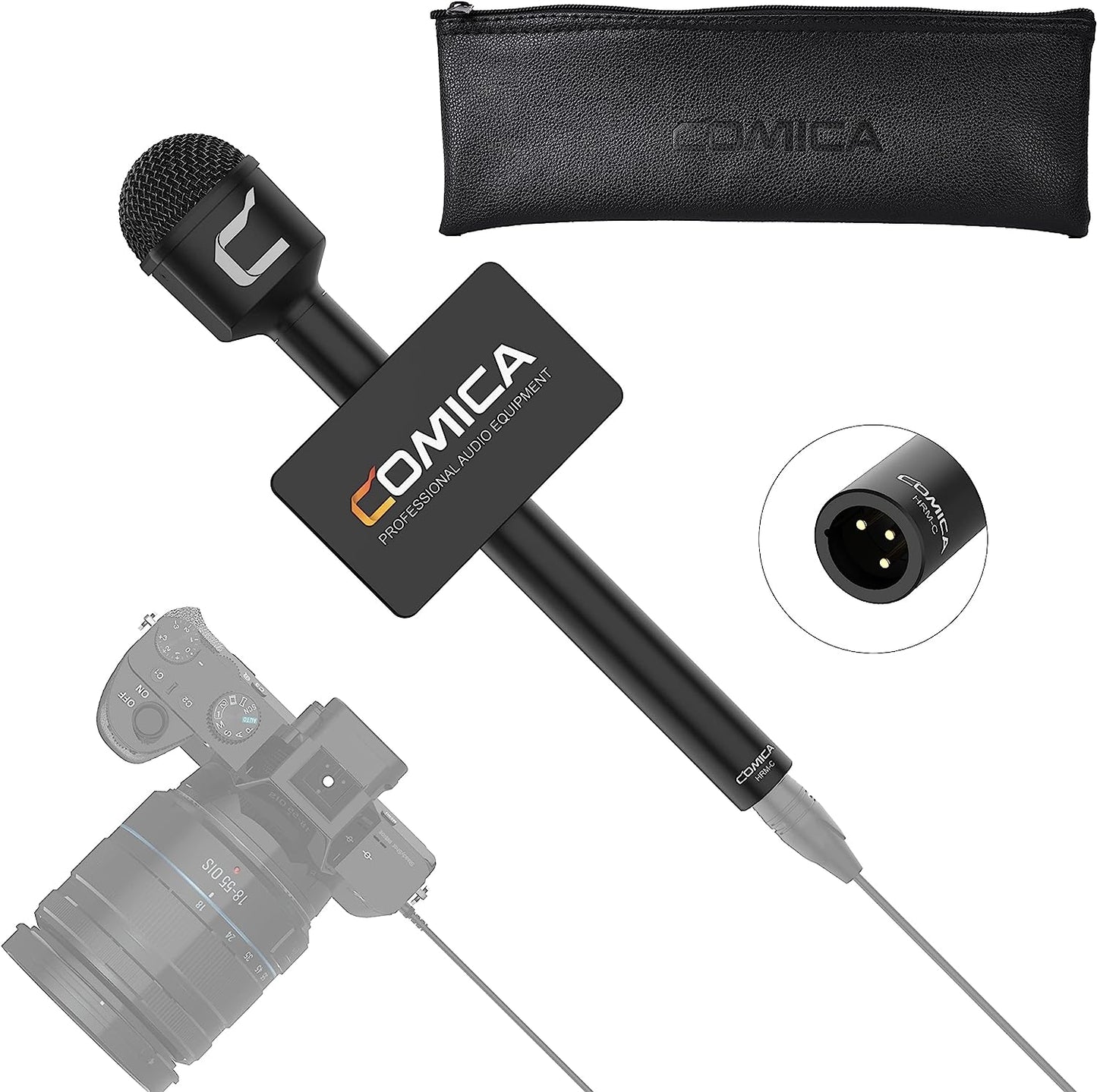 Comica Handheld Microphone for Smartphones, CVM-HRM-S Cardioid Condenser Interview Microphone for Iphone/Ipad Android Phones DSLR, Recording Mic for Interview, Report, Presentation, Livestream,Church  comica HRM-C  