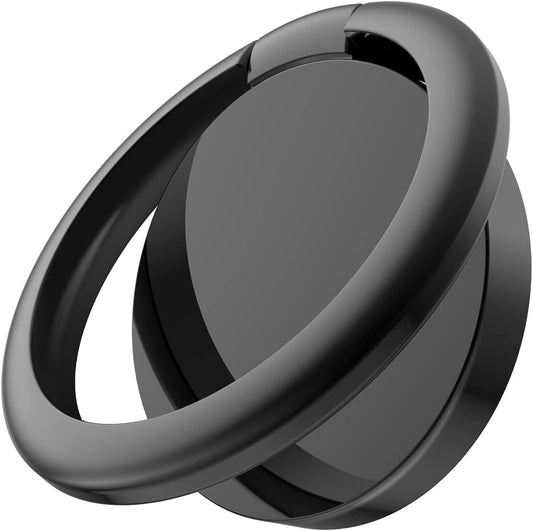 MAXBUS Cell Phone Ring Holder Stand,360 Degree Rotation Finger Ring Kickstand with Polished Metal Phone Grip for Magnetic Car Mount , Compatible with All Smartphones ,Smartphone Accessories(Black)  MAXBUS   