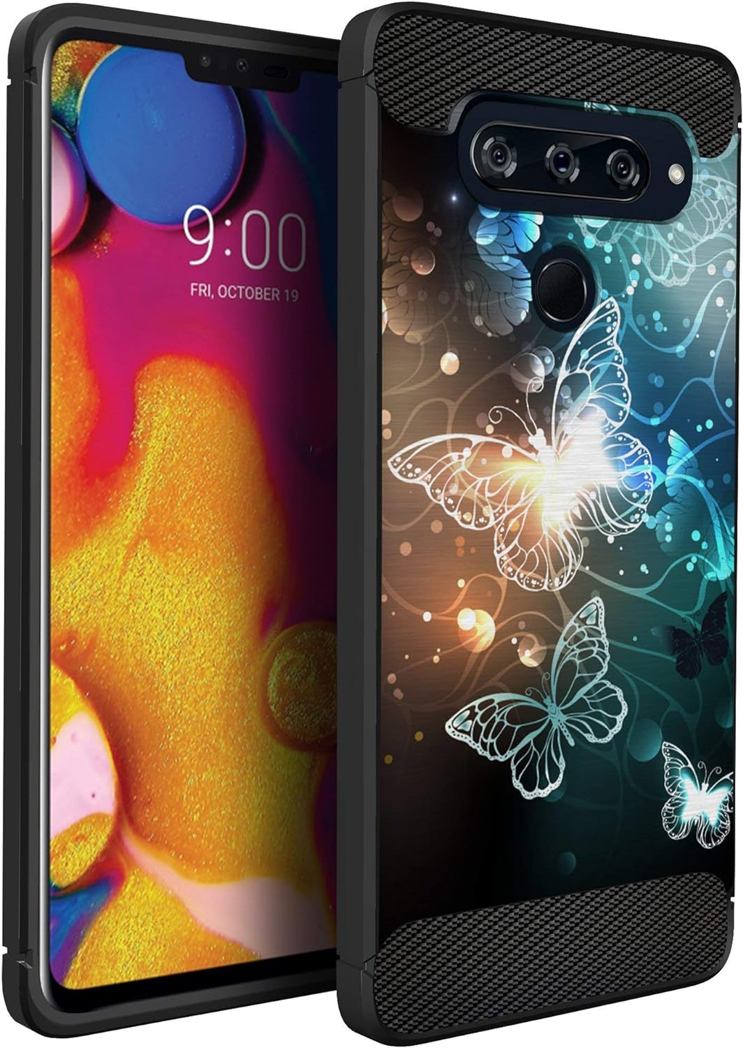 Casesondeck Case Compatible with LG V40 Thinq, Slim Precise Fit TPU Case, Scratch Protection and Unique Design (Shark Attack)  CasesonDeck Galaxy Butterfly  