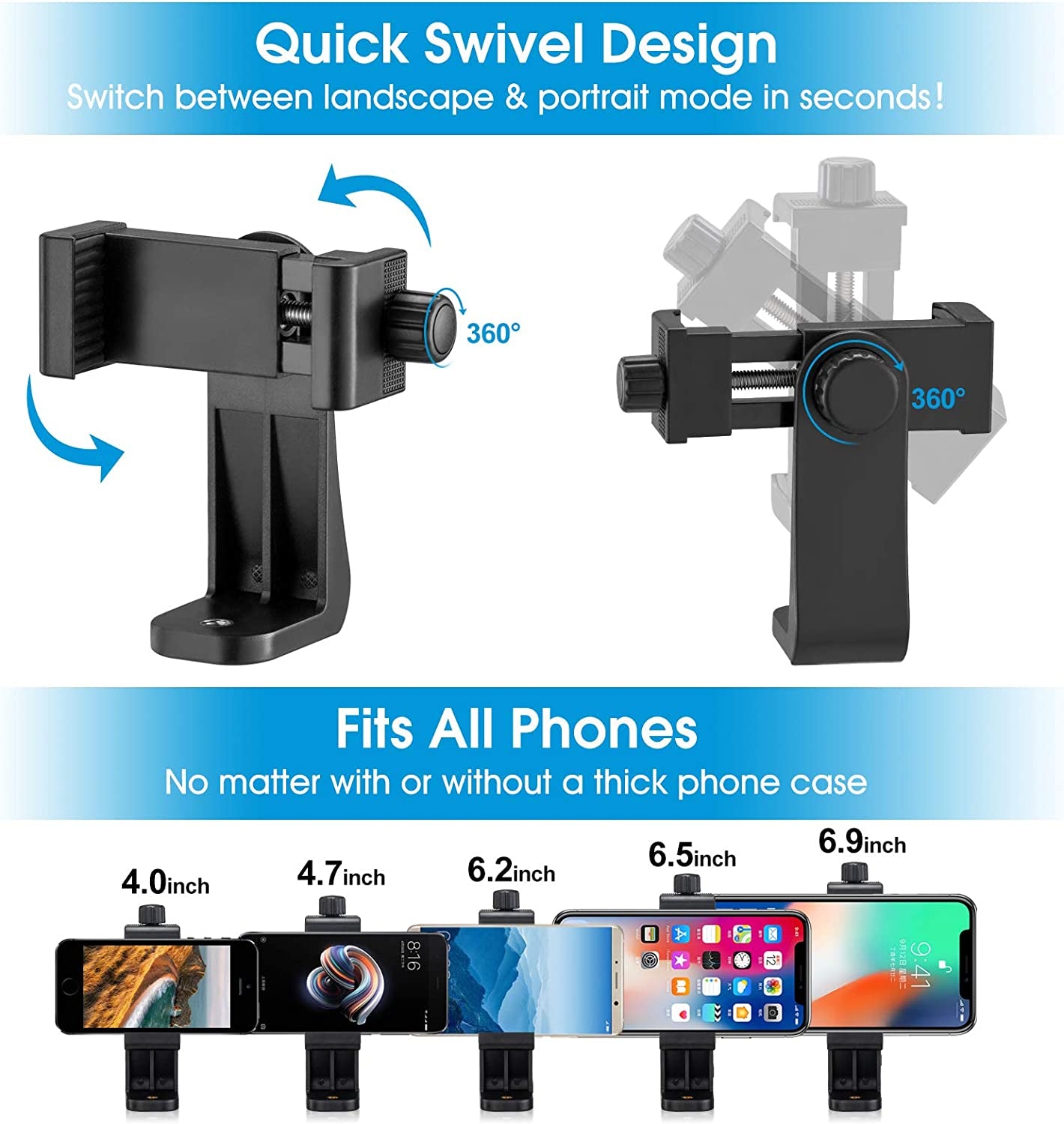 Phone Tripod Mount Adapter with Camera Remote and Wrist Strap, Universal Cell Phone Tripod Mount Holder, Swivel Design, Compatible with Iphone, Samsung, Selfie Monopod, for Taking Photos and Videos  SharingMoment Co.   