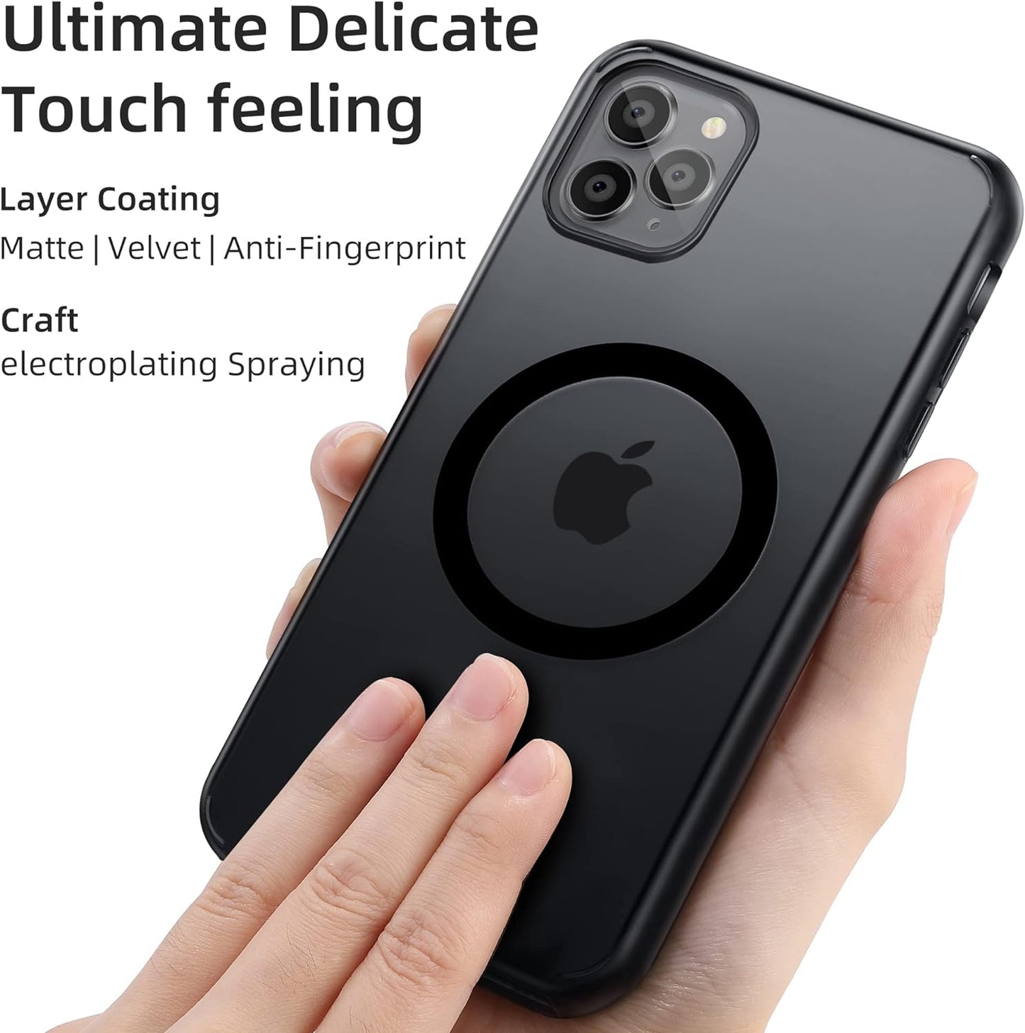 Yriklso for Iphone 11 Pro Magnetic Case, Built in Magnets Compatible with Magsafe, Translucent Matte Hard PC Back Cover + Soft TPU Frame Slim Bumper Case for Iphone 11 Pro（5.8"）,Black  Yriklso   