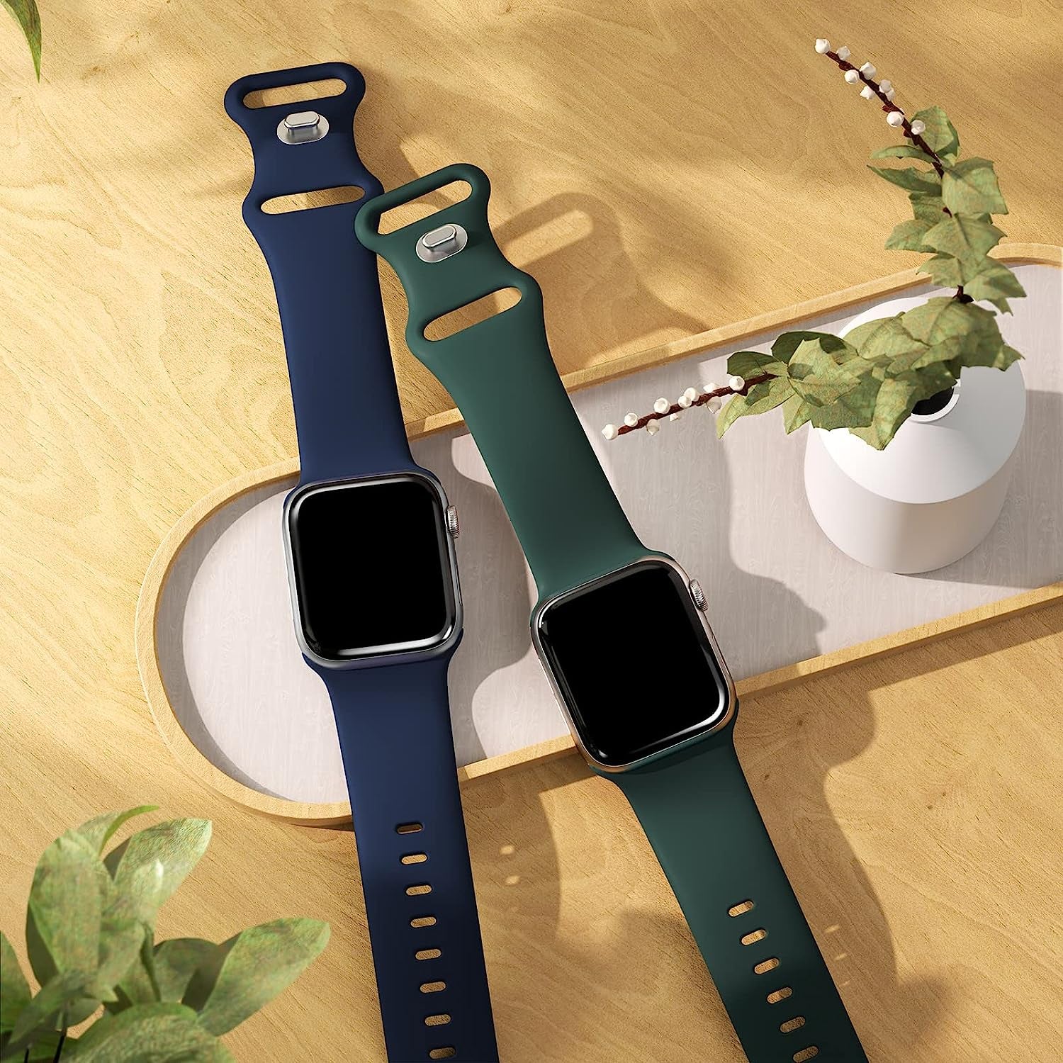 ZALAVER Bands Compatible with Apple Watch Band 38Mm 40Mm 41Mm 42Mm 44Mm 45Mm 49Mm, Soft Silicone Sport Replacement Band for Iwatch SE Ultra Series 8 7 6 5 4 3 2 1 Women Men  ZALAVER   