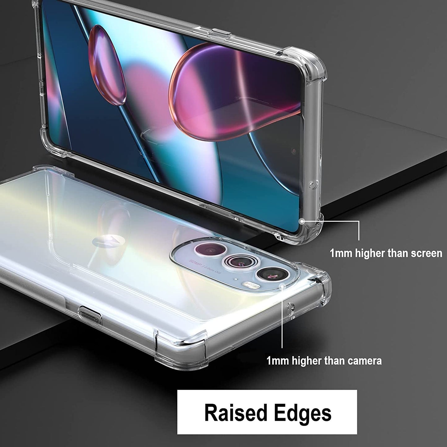 Cresee Case for Motorola Edge plus 2022 (Edge+ 2022) / Edge plus 5G UW 2022, Crystal Clear Cover with Reinforced Corner Bumper Slim Fit Shockproof Flexible TPU Phone Case - Transparent  Cresee   