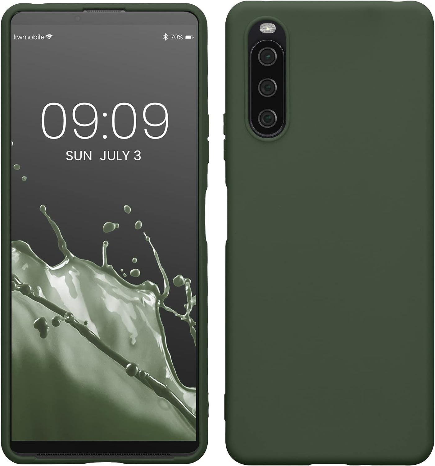 Kwmobile Case Compatible with Sony Xperia 10 IV Case - Soft Slim Protective TPU Silicone Cover - Cool Mint  KW-Commerce Dark Green Matte  