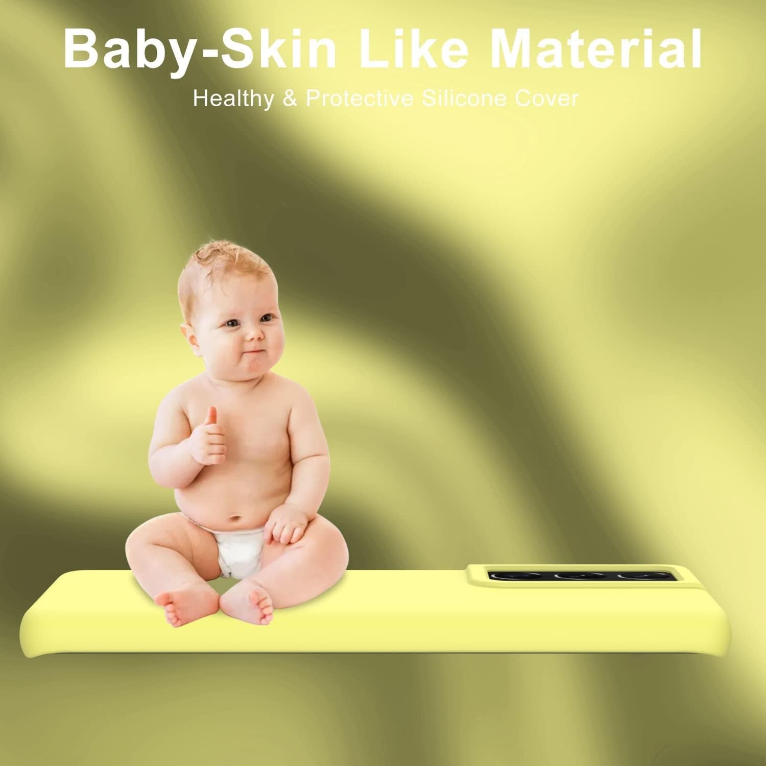 DEENAKIN for Samsung Galaxy S21 Ultra Case Silicone,Silky Smooth Flexible Gel Rubber Bumper Cover with Soft Microfiber Lining Slim Fit Protective Phone Case for Samsung Galaxy S21 Ultra Bright Yellow  DEENAKIN   